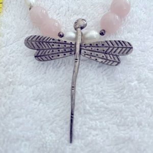 Beautiful sterling silver dragonfly necklace